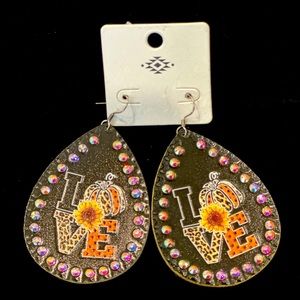 Fall “Love” Pumpkin Earrings